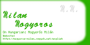 milan mogyoros business card